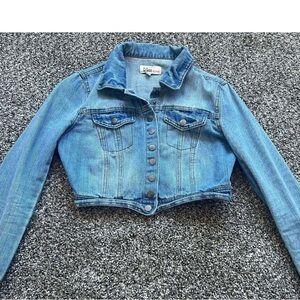 Ci Sono Designer Cropped Denim Jean Jacket